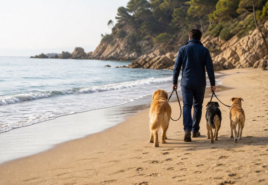 Hundespaziergang in der Region Empuriabrava